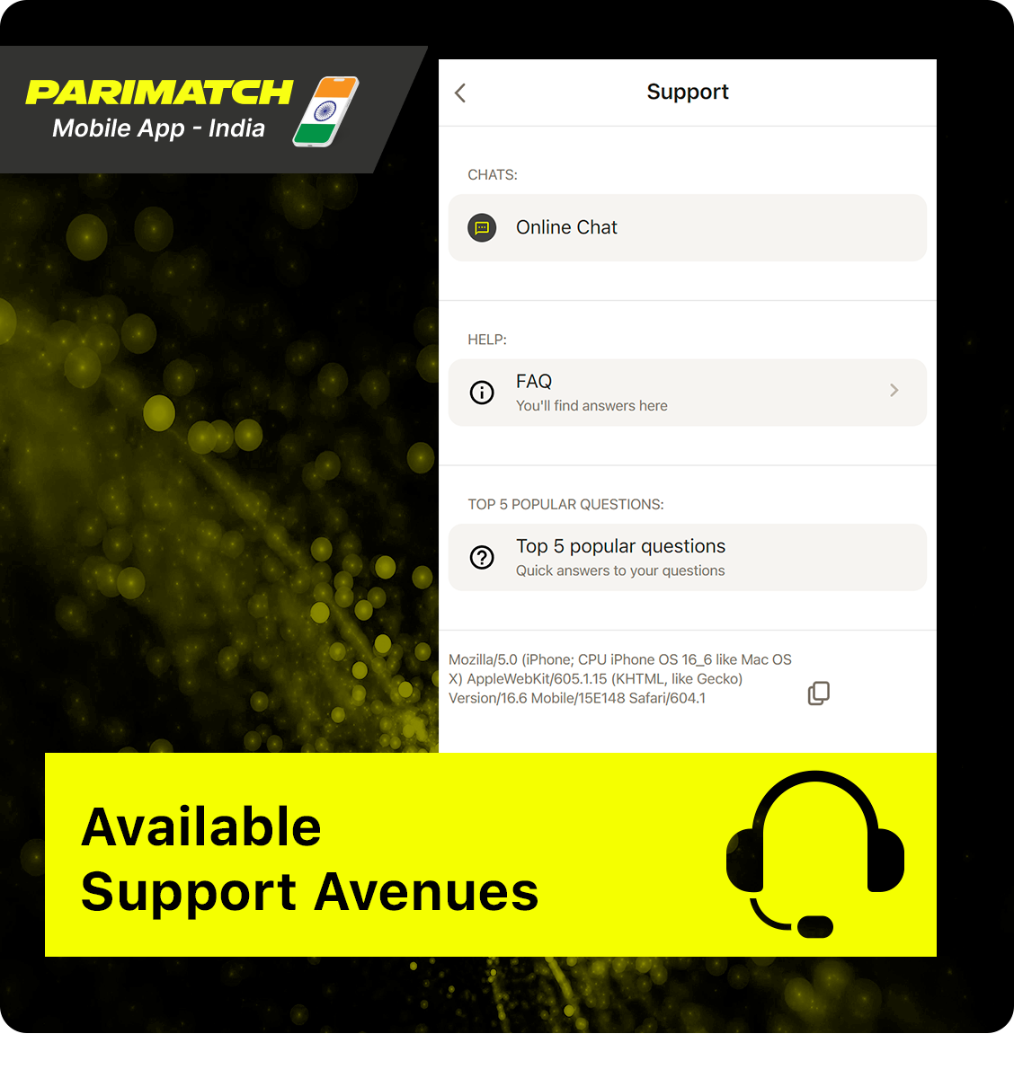 Available Ways to Contact Customer Support at Parimatch App India